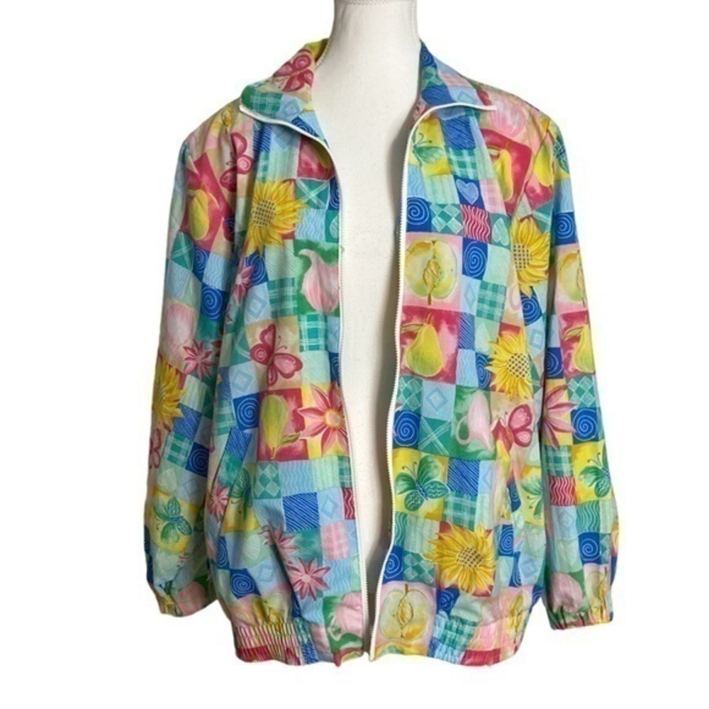 Koret Vintage 80s 90s Patchwork Print Windbreaker Zip Up Jacket
